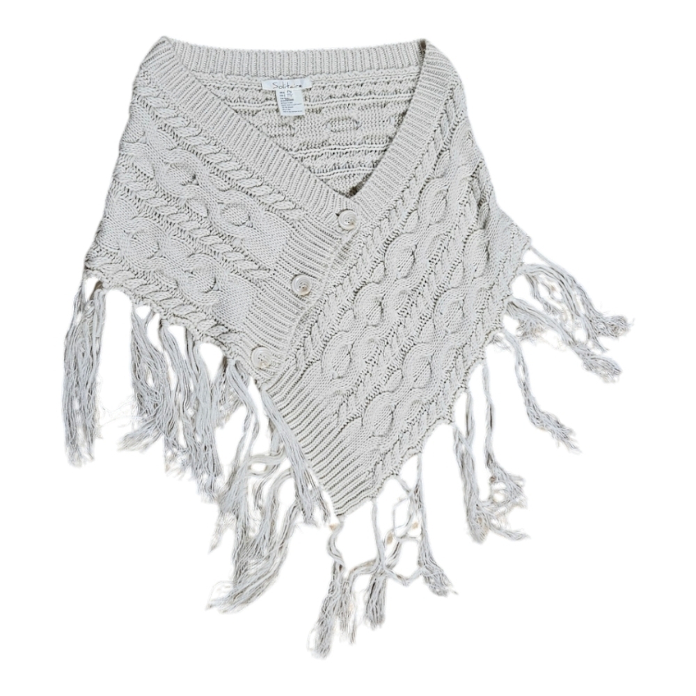 Knitted Shawl w/ Fringe, S